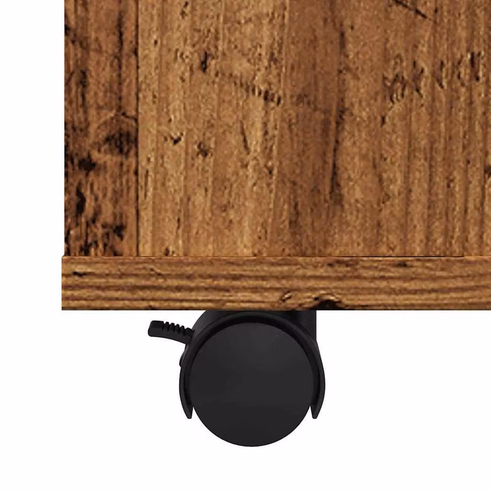 Berkfield Home Rolling Cabinet in Old Wood Brown, W/D/H: 60 x 53 x 72 cm – 6
