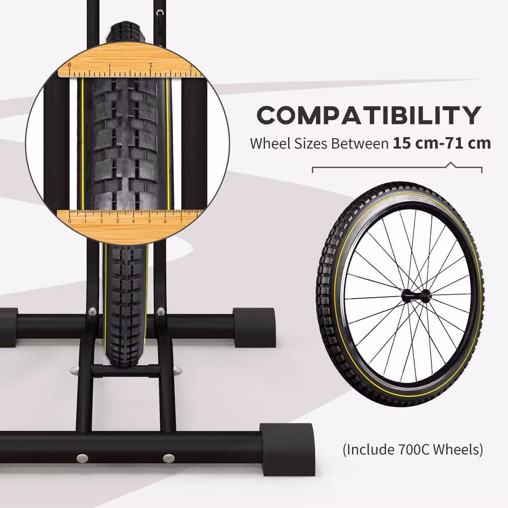 STILVORA Bike Stand with Adjustable Hooks, Black, W/D/H: 118.0 x 45.0 x 44.0 cm – 5