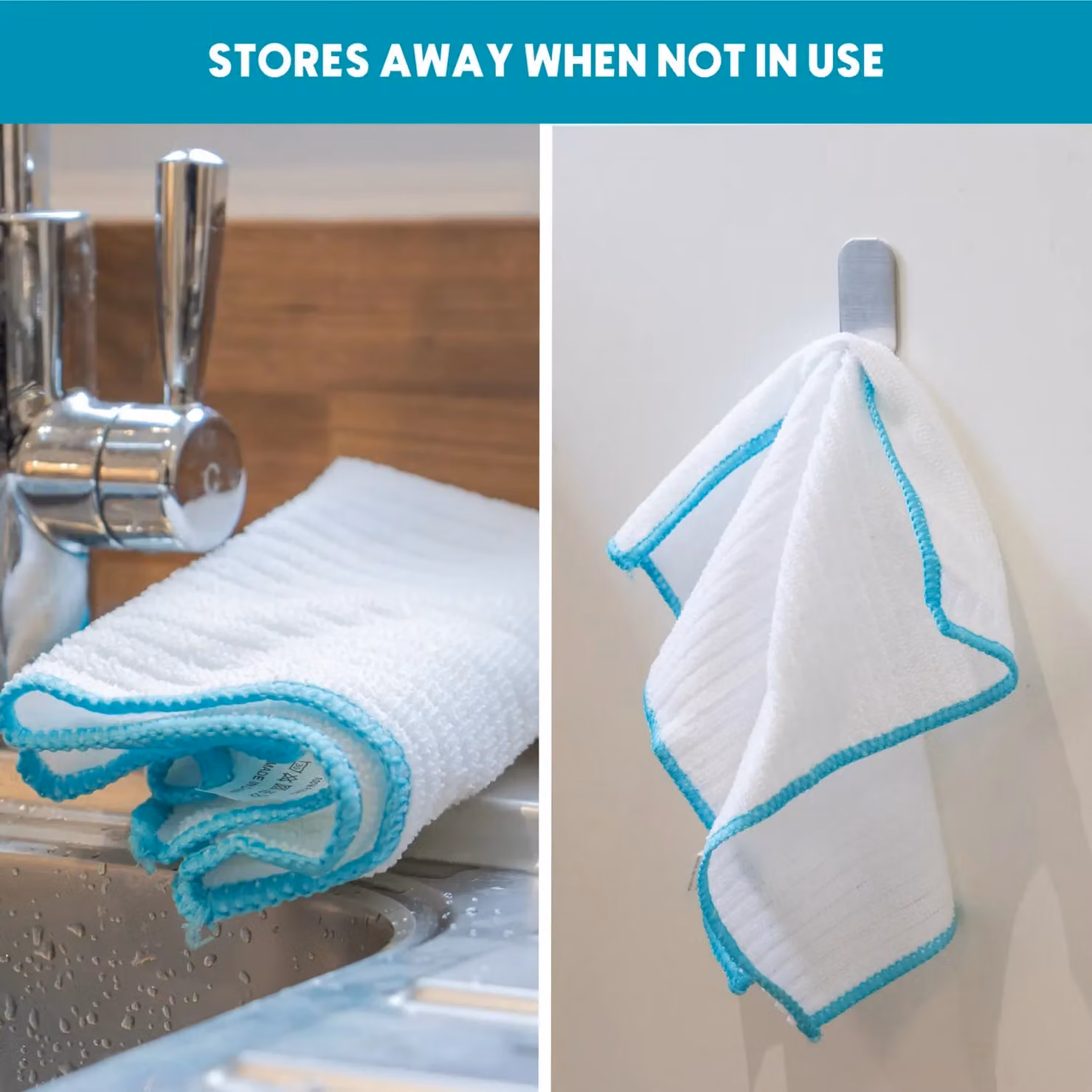 JVL Car Care Large Microfibre Cleaning Cloths, Turquoise, Petrol and White, W: 30 cm, D: 0.5 cm, H: 30 cm – 3
