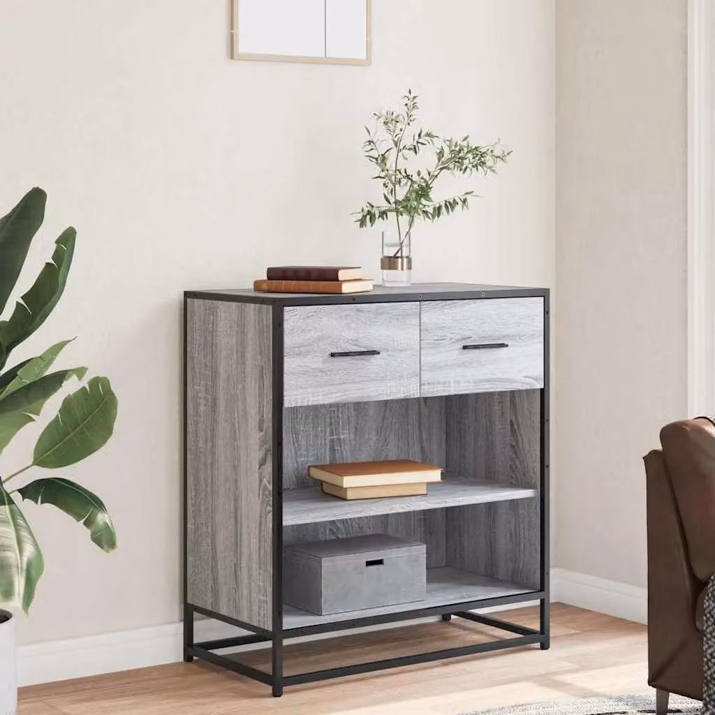 Berkfield Home Grey Sonoma Sideboard in Engineered Wood, W: 68 cm, D: 35 cm, H: 76 cm – 3