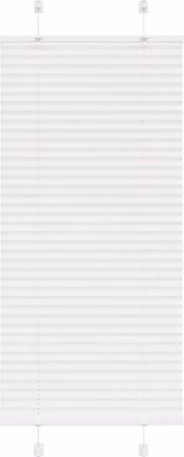 Berkfield Home White Single Pleat Polyester Fabric Blind, W: 64.4 cm, H: 150 cm