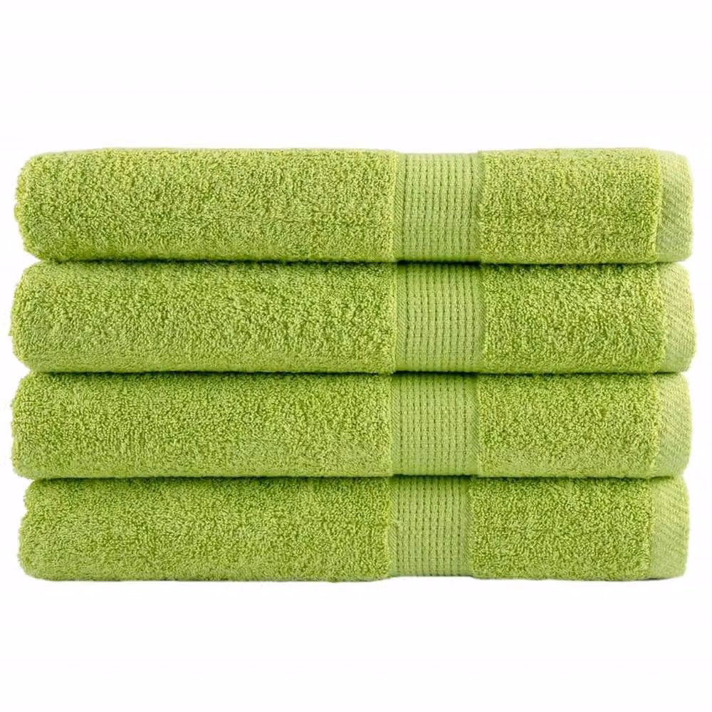 Berkfield Home SOLUND Premium Cotton Terry Towels, 4 Piece Set, Apple Green, W: 100 cm, L: 200 cm, 600 gsm – 2