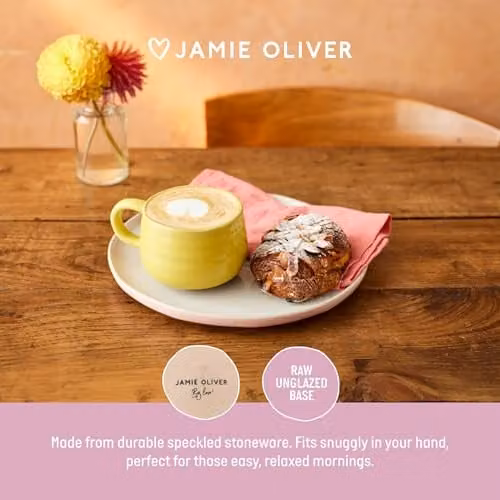 Jamie Oliver Big Love Cosy Cuppa Yellow Speckled Stoneware Mug, 375ml – 2