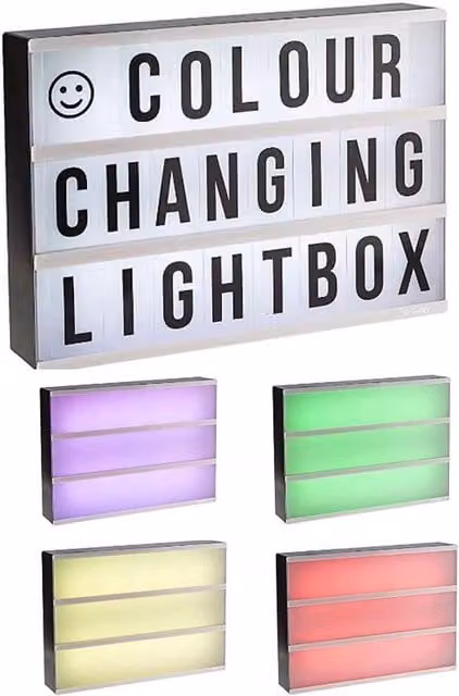 Almineez A4 Colour Changing Cinematic LED Light Up Box in White and Multicolour