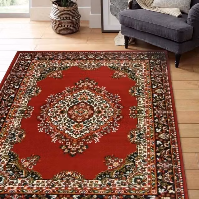 THE RUGS Maestro Collection Traditional Red Oriental Vintage Rug, W: 67 cm, L: 200 cm