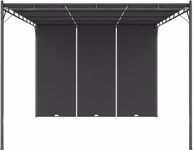 Berkfield Home Garden Gazebo with Side Curtain, Anthracite and Black, W: 400 cm, D: 300 cm, H: 225 cm