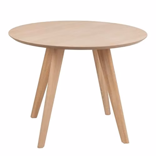 Furniture To Go Townsville Round Dining Table in White and Oak with 4 Batilda Grey Fabric and Oak Dining Chairs – 2