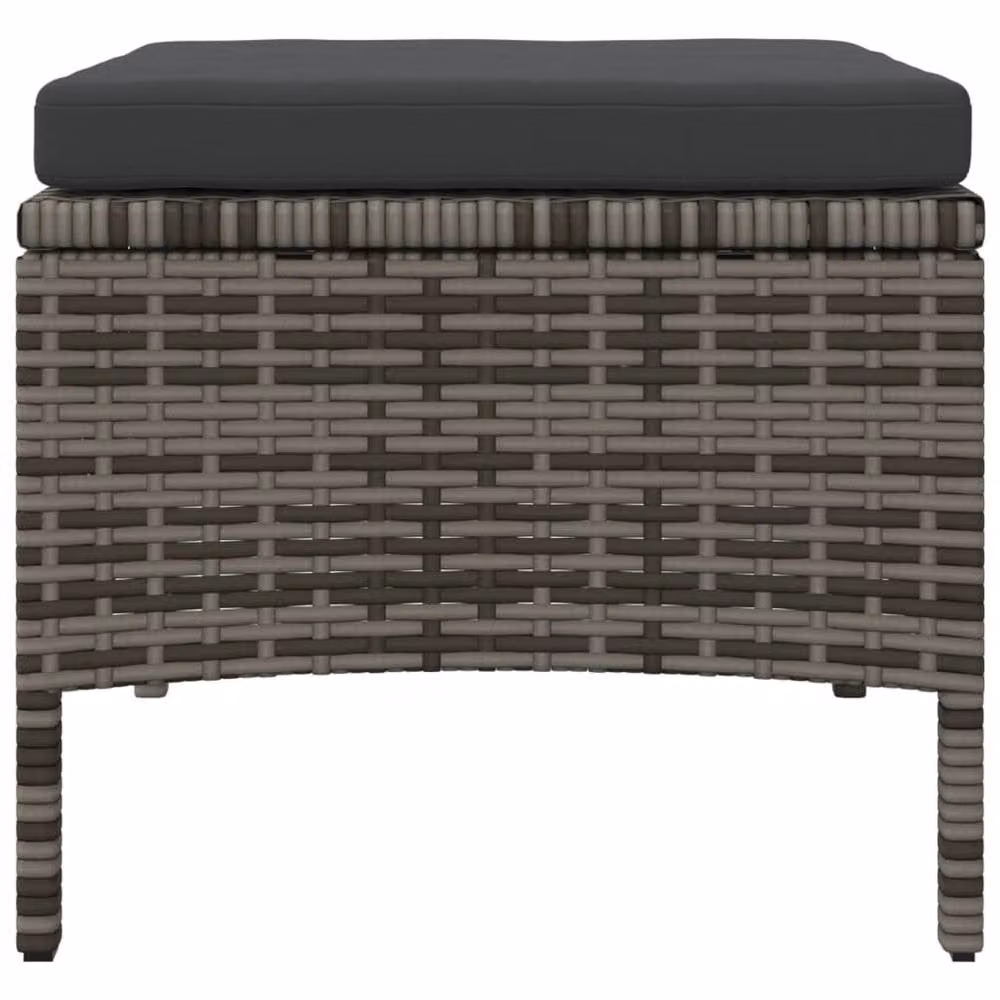 Berkfield Home Grey Poly Rattan 2-Seater Garden Sofa Set with Coffee Table and Matching Ottomans – 4
