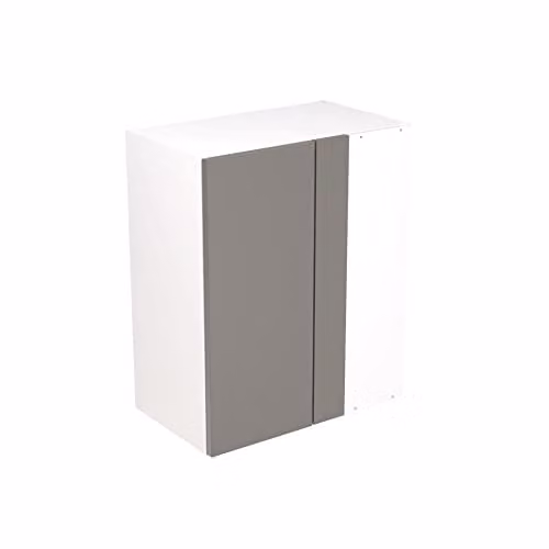 Kitchen Kit Dust Grey Gloss J-Pull Flatpack Bridging Wall Cabinet, W: 60 cm, H: 72 cm, D: 35 cm
