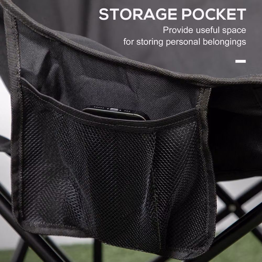STILVORA Folding Camping Chair with Carry Bag in Black – 5
