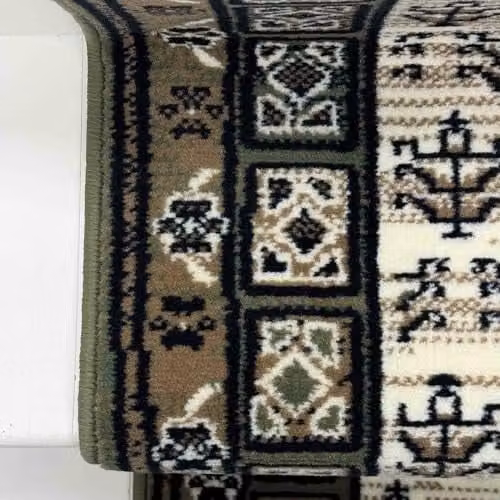 runrug Mayan Stair Runner Carpet in Green, W: 60 cm, L: 450 cm – 4