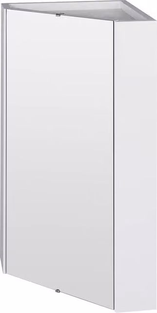 Balterley Gloss White Wall Mounted Corner Bathroom Mirror Cabinet W/D/H: 32.4 x 32.4 x 65.0 cm