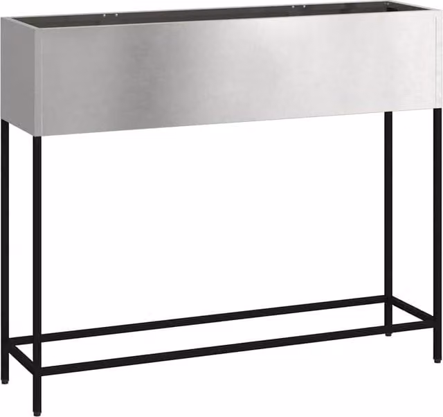 Berkfield Home Raised Garden Planter in Silver Stainless Steel, W/D/H: 100 x 26 x 82 cm