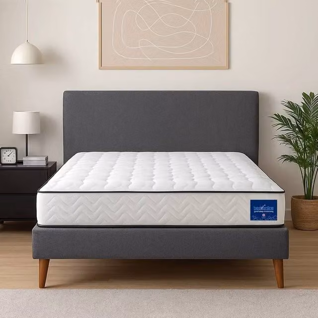 Bedzonline Pocket Spring Mattress in White, W/D/H: 140 x 200 x 20 cm – 1
