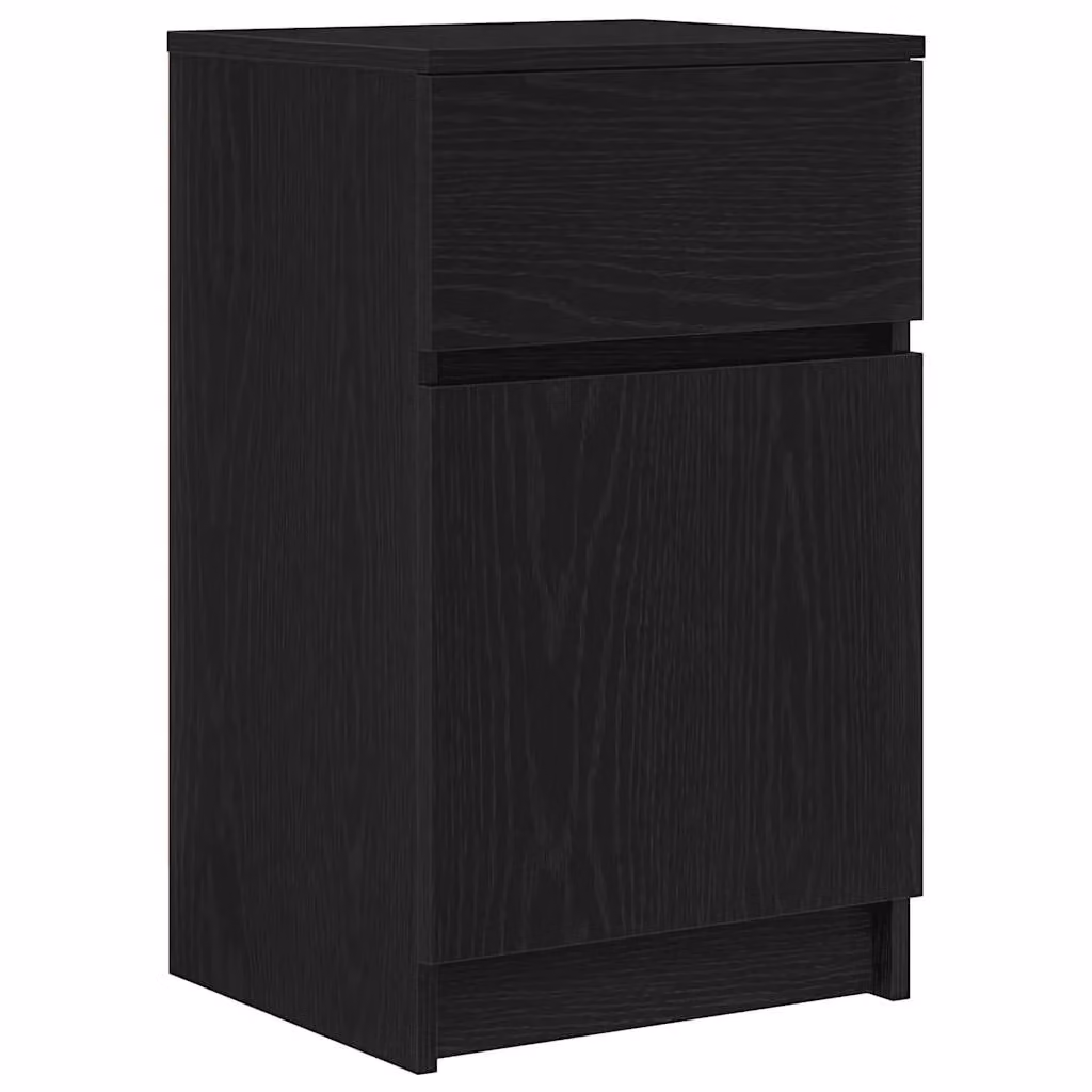Berkfield Home Black Modern Bedside Cabinet in Engineered Wood W: 39 cm, D: 35 cm, H: 65 cm – 2