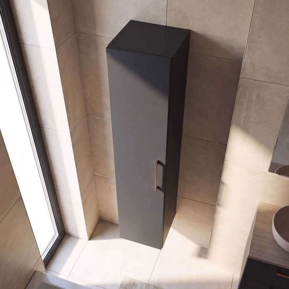 Balterley Bramshall Tall Storage Unit with Soft Close Doors, Dark Grey, W: 30 cm – 3
