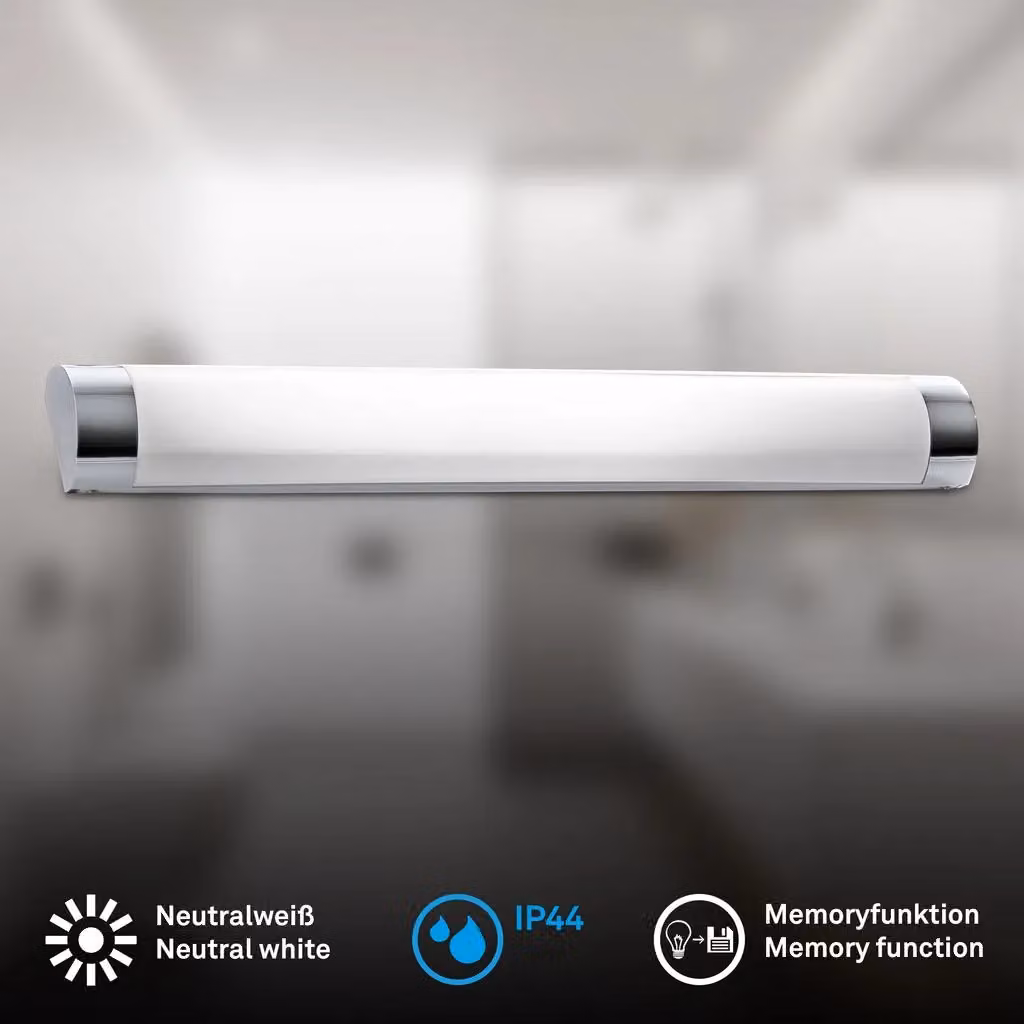 Briloner Chrome LED Bathroom Wall Light in Silver – 2