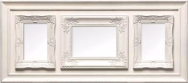 Premier Housewares Vintage Multi-Photo Tabletop Frame, Beige/White, W/D/H: 31.0 x 3.0 x 70.0 cm