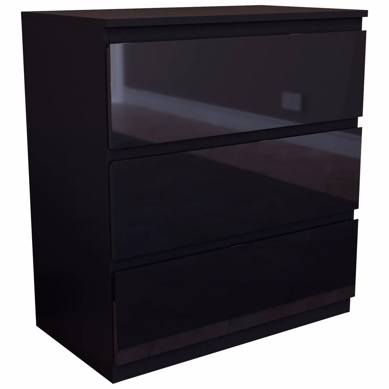Vida Designs Glinton High Gloss 3 Drawer Chest of Drawers in Black – 4