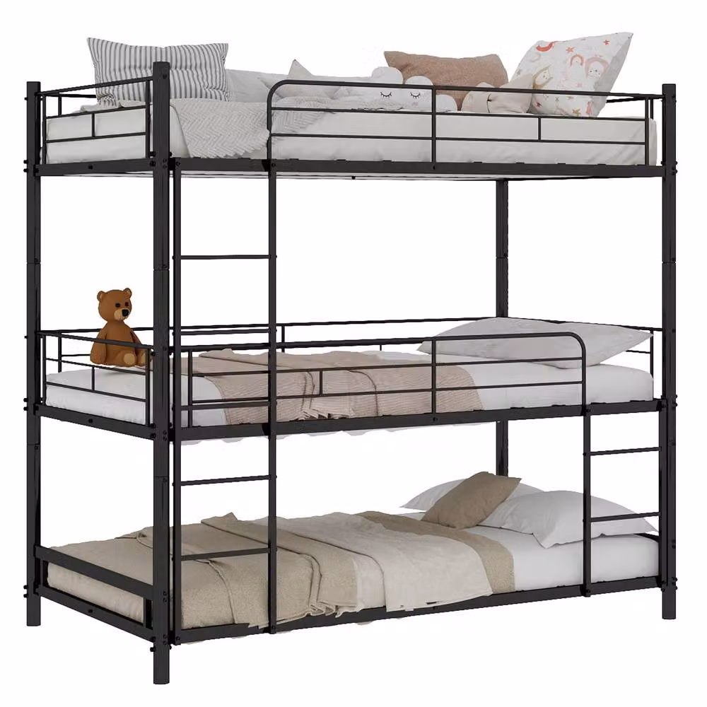 STILVORA Modern Metal Junior Bed Frame in Black – 7