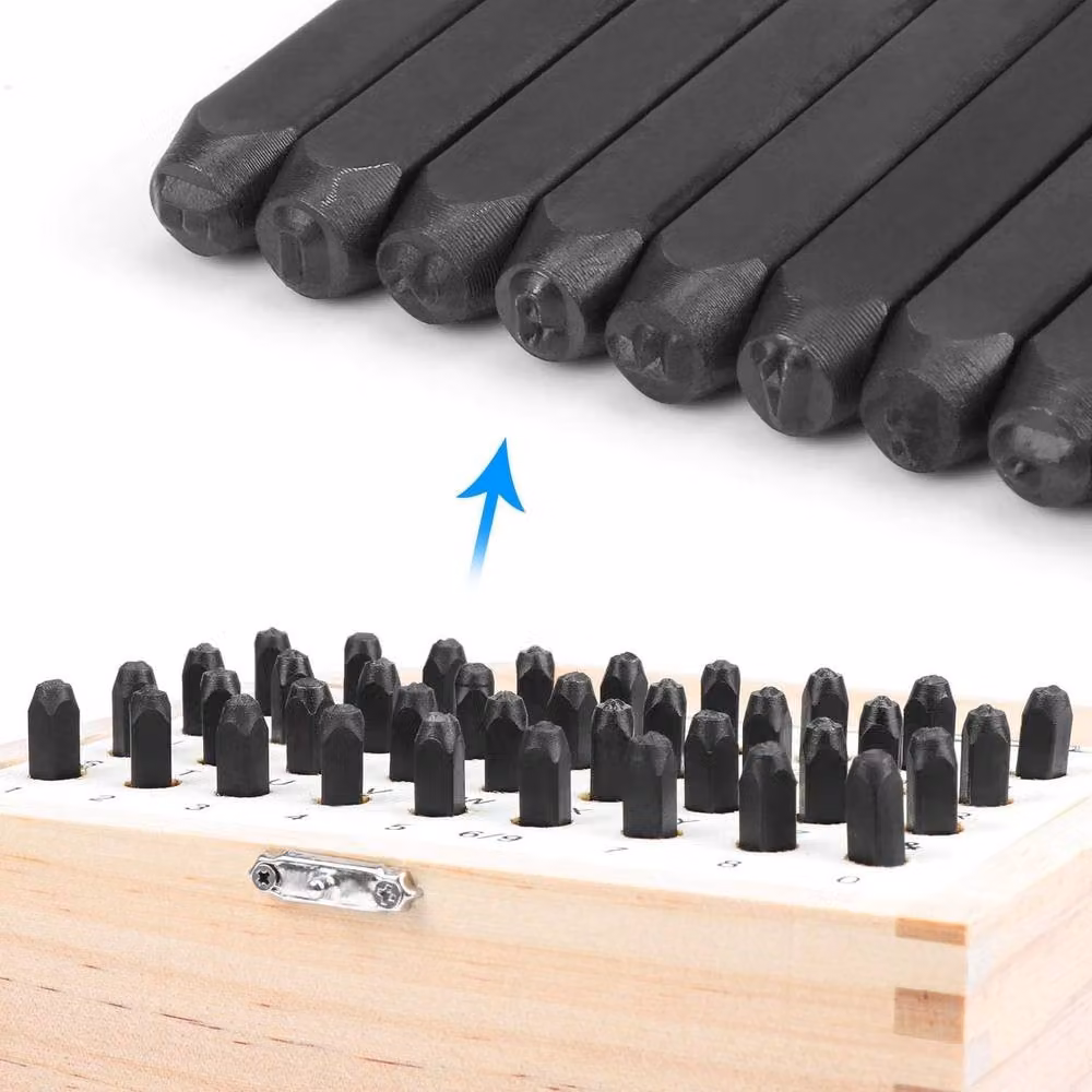 BARGAINS-GALORE 36-Piece Metal Letter and Number Punch Stamp Set in Black with 5mm Characters – 2