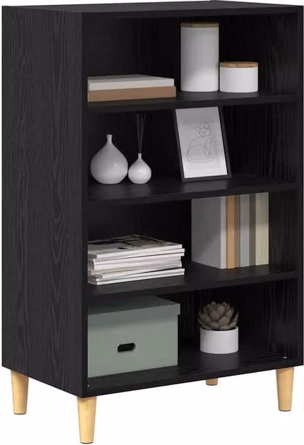 Berkfield Home Black Oak Sideboard with Shelf, W: 57 cm, D: 35 cm, H: 90 cm