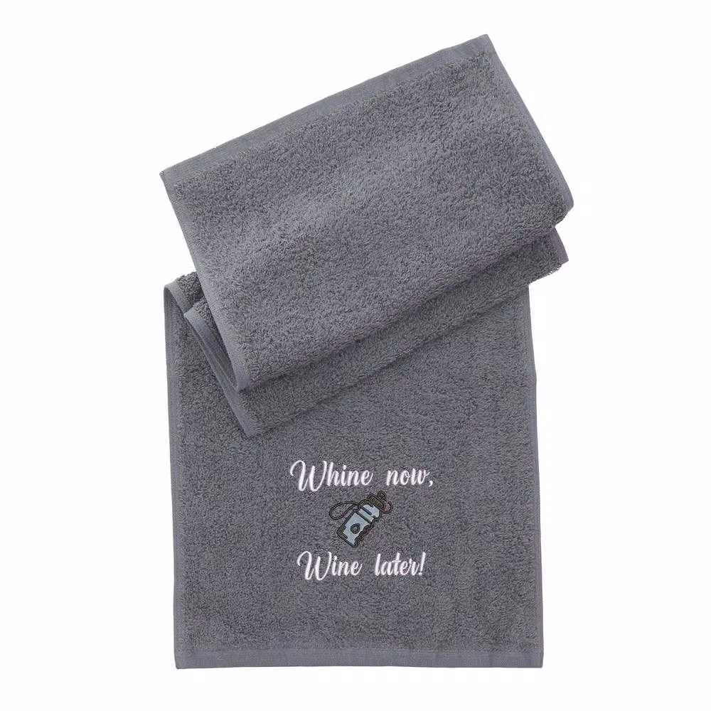 Duncan Stewart Grey Cotton Running Sports Towel with Whine Now Whine Later Design – 2