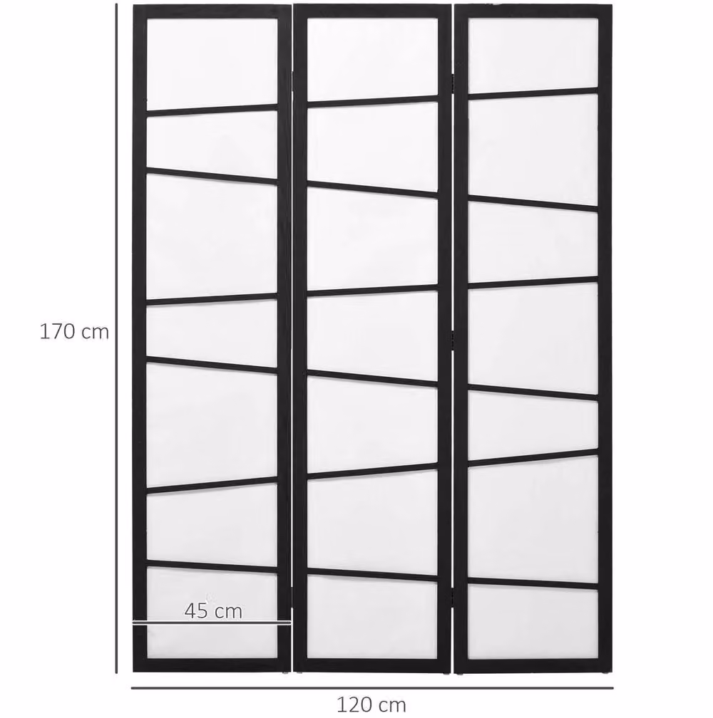 STILVORA 3 Panel Folding Privacy Screen in White Striped Wood – 3
