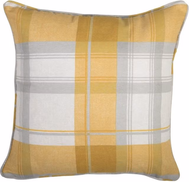 Terrys Classic Checked Square Cotton Cushion, Yellow, W/D/H: 43 x 43 x 43 cm