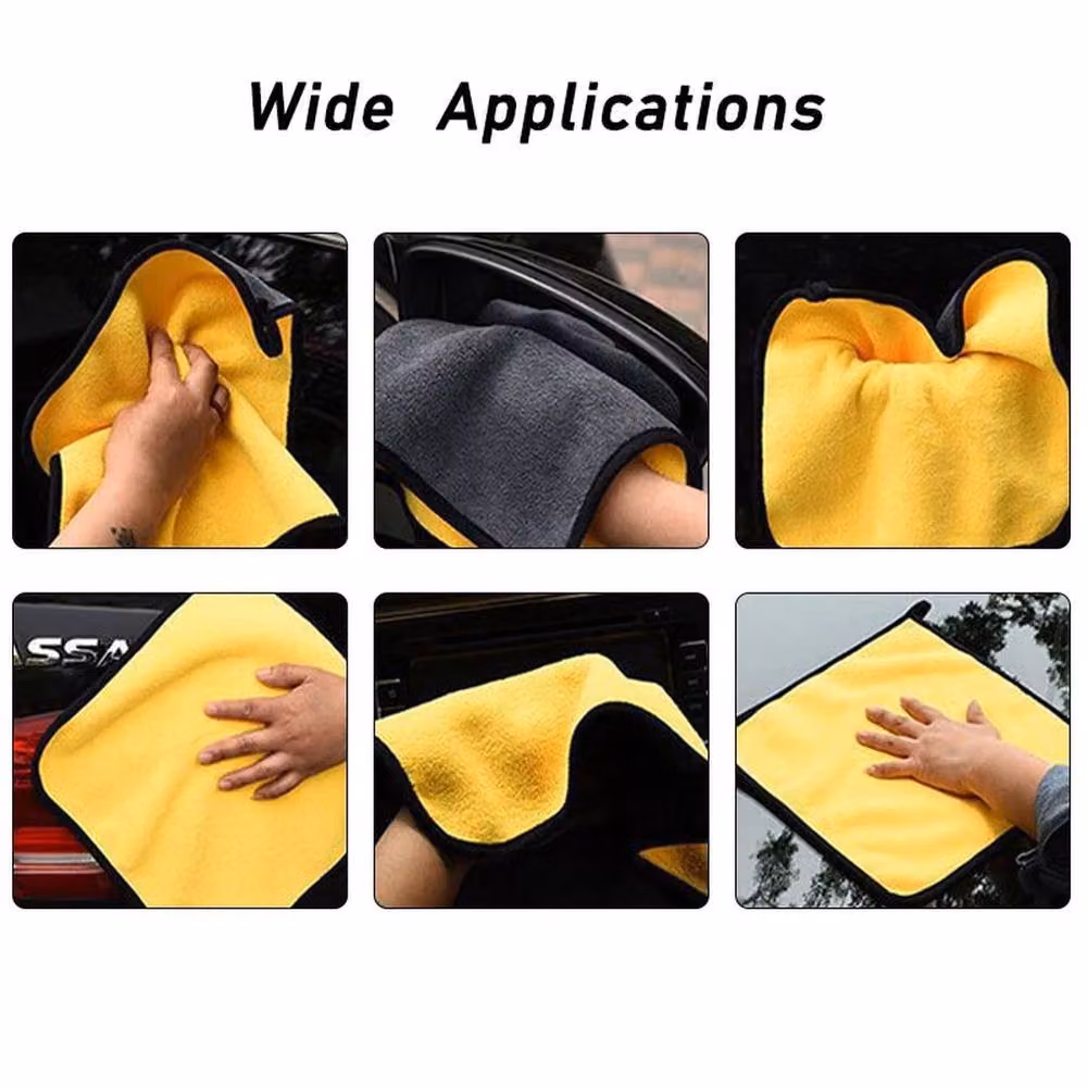 NESTLUNE 24-Piece Car Cleaning and Drying Towel Set, Yellow, W: 100 cm, H: 15 cm, D: 15 cm – 3