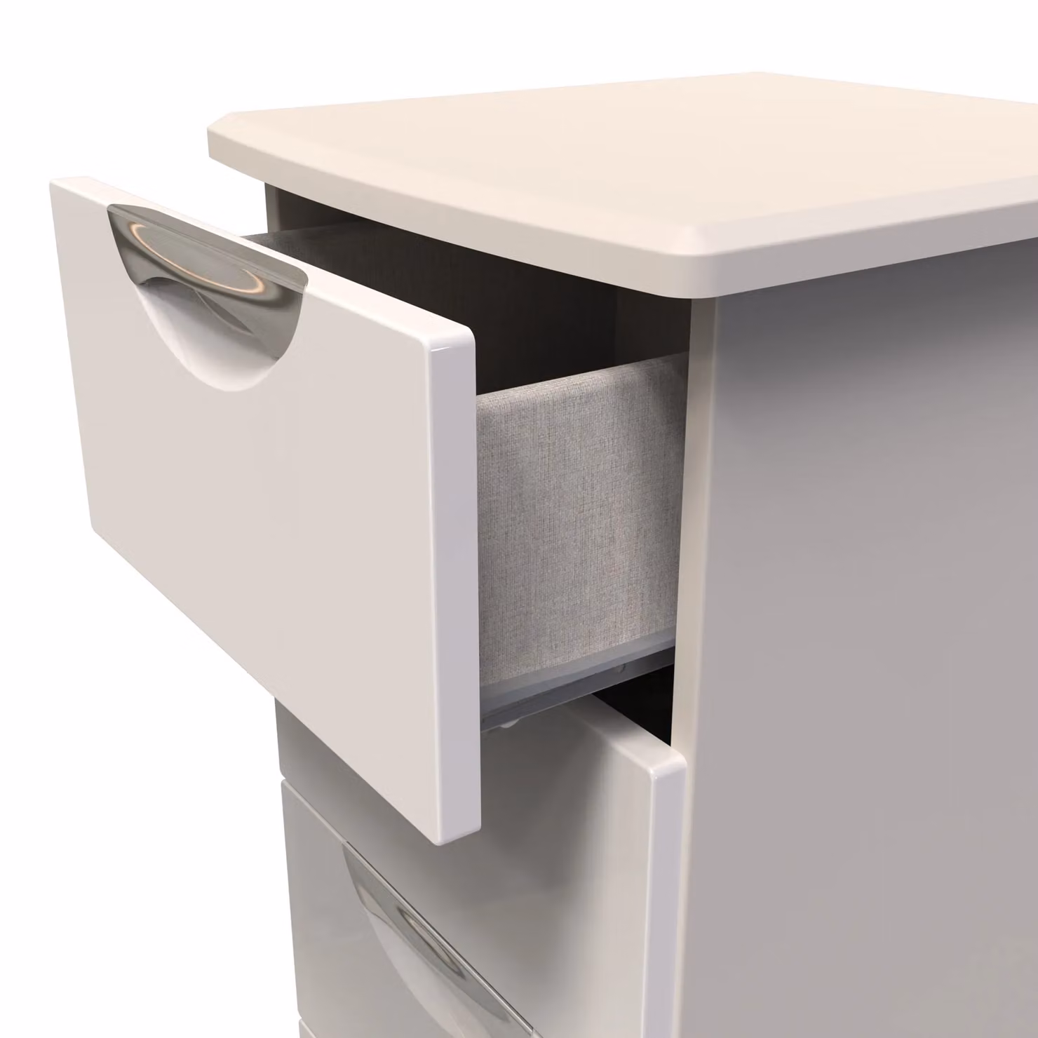 2 U Holborn 4 Drawer Tall Bedside Chest in Taupe/Beige – 2