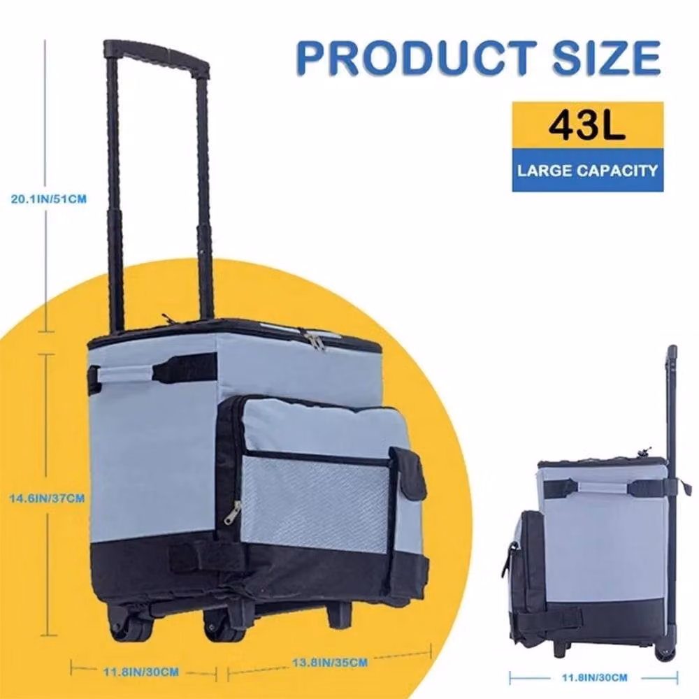 EONLION 43L Portable Travel Cool Box in Grey – 2