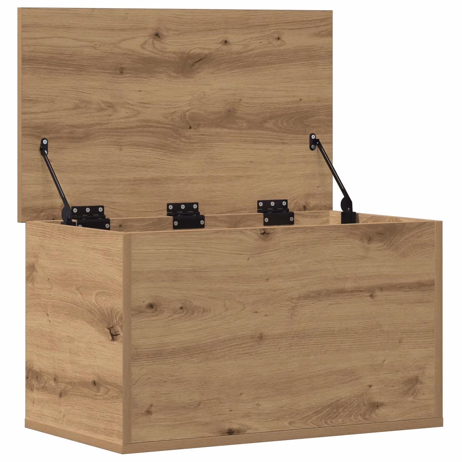 Berkfield Home Artisan Oak Storage Box with Lid in Brown, W/D/H: 60 x 35 x 35 cm – 2
