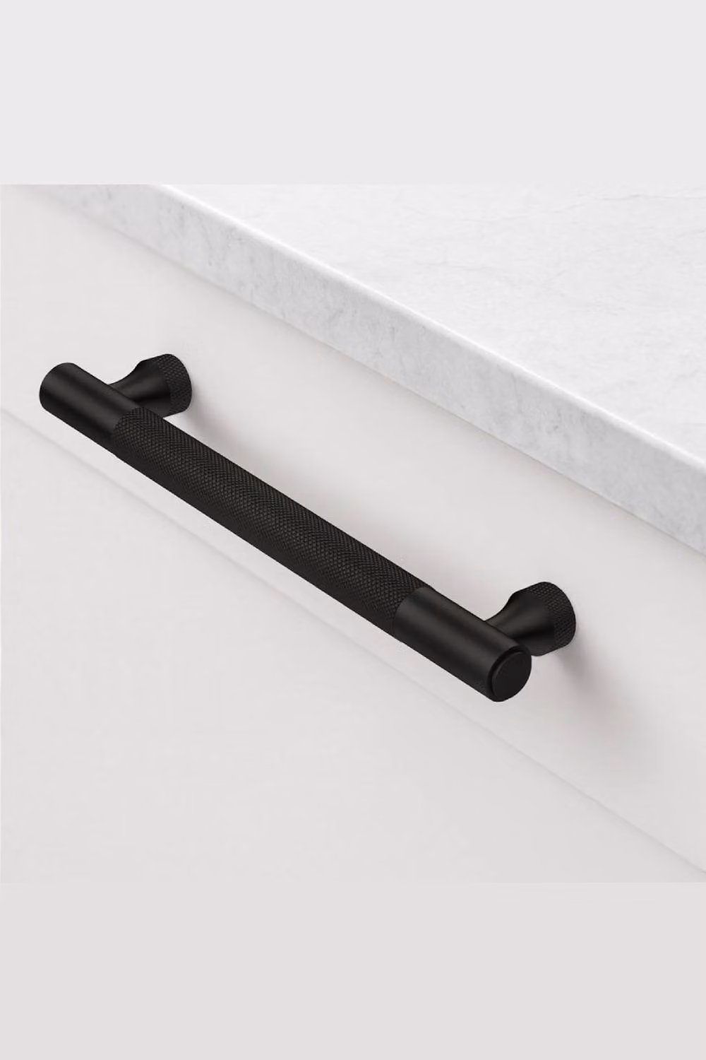Pushka Home Solid Brass Knurled Bar Handle in Matt Black, 160mm – 2
