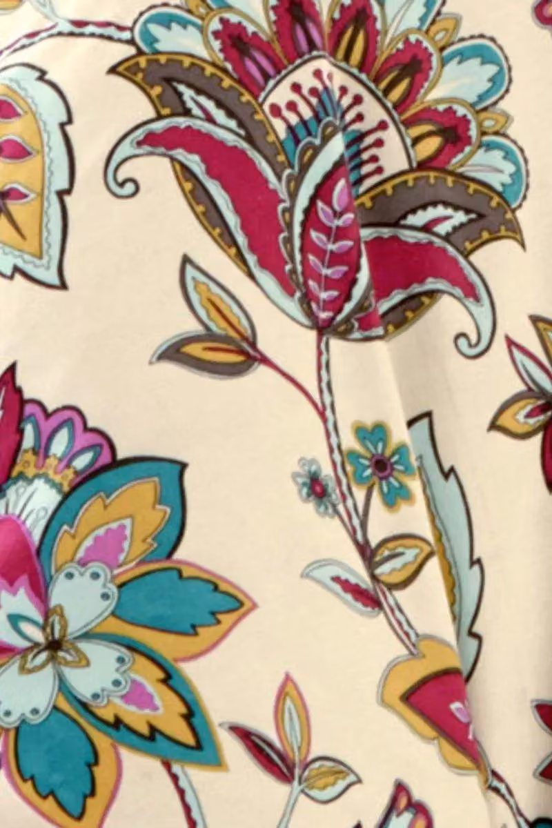 Dreams & Drapes Marinelli Hand Painted Floral Print Duvet Cover Set, Petrol and Beige, W: 180 cm, H: 200 cm – 2