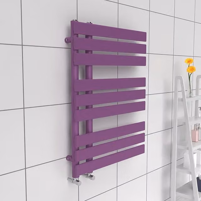 Lux Heat Open Flat Towel Radiator in Purple, W: 60 cm, H: 80 cm