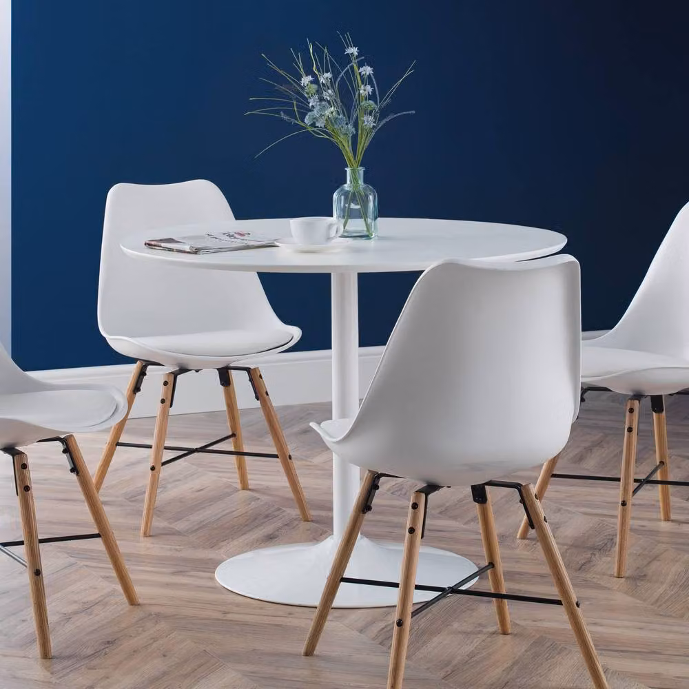 Cheshire Belgravia Round White Pedestal Dining Table, Diameter: 100 cm – 2