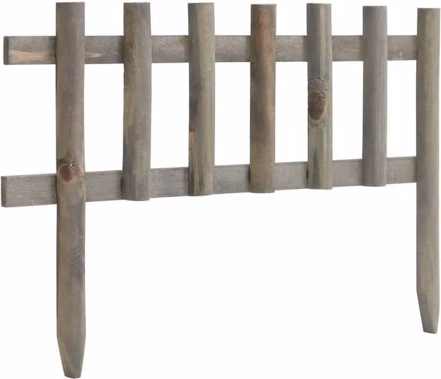 Berkfield Home Firwood Lawn Edgings, 10 Pieces, Grey, 4.4 m