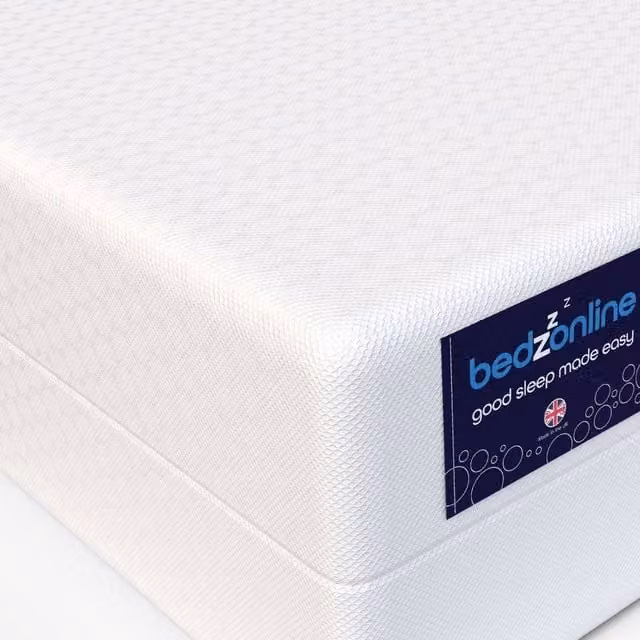 Bedzonline Waterproof Memory Foam Mattress with Temperature Regulation, White or Blue, W/D/H: 140 x 200 x 12.7 cm – 1