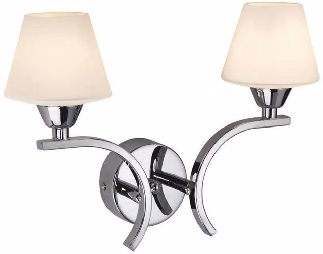 Firstlight Gina 2 Light Indoor Wall Light in Chrome with G9 Glass Shades
