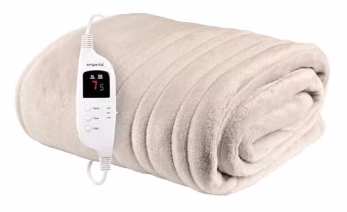 Emperial Luxury Heated Fleece Blanket in Beige, W/D/H: 160 x 130 cm