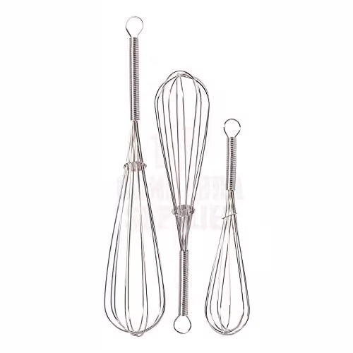 Chef Aid Stainless Steel Balloon Whisk Set, Silver, Set of 3