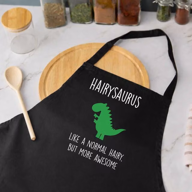 60 Second Makeover Hairy Dinosaur Apron Hairysaurus in Black