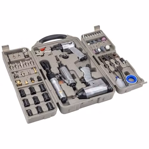 SIP 73 Piece Air Tool Kit with Impact and Ratchet Wrench, Die Grinder and Air Hammer