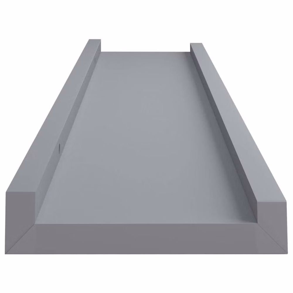 Berkfield Home Picture Frame Ledge Shelves, 2 Pack, Grey MDF, W: 40 cm, D: 9 cm, H: 3 cm – 4