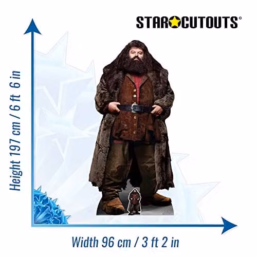 Star Cutouts SC1477 Rubeus Hagrid Wizard Large Cardboard Cutout, Multicolour Harry Potter Themed Party Decoration, H: 197 cm x W: 96 cm – 3