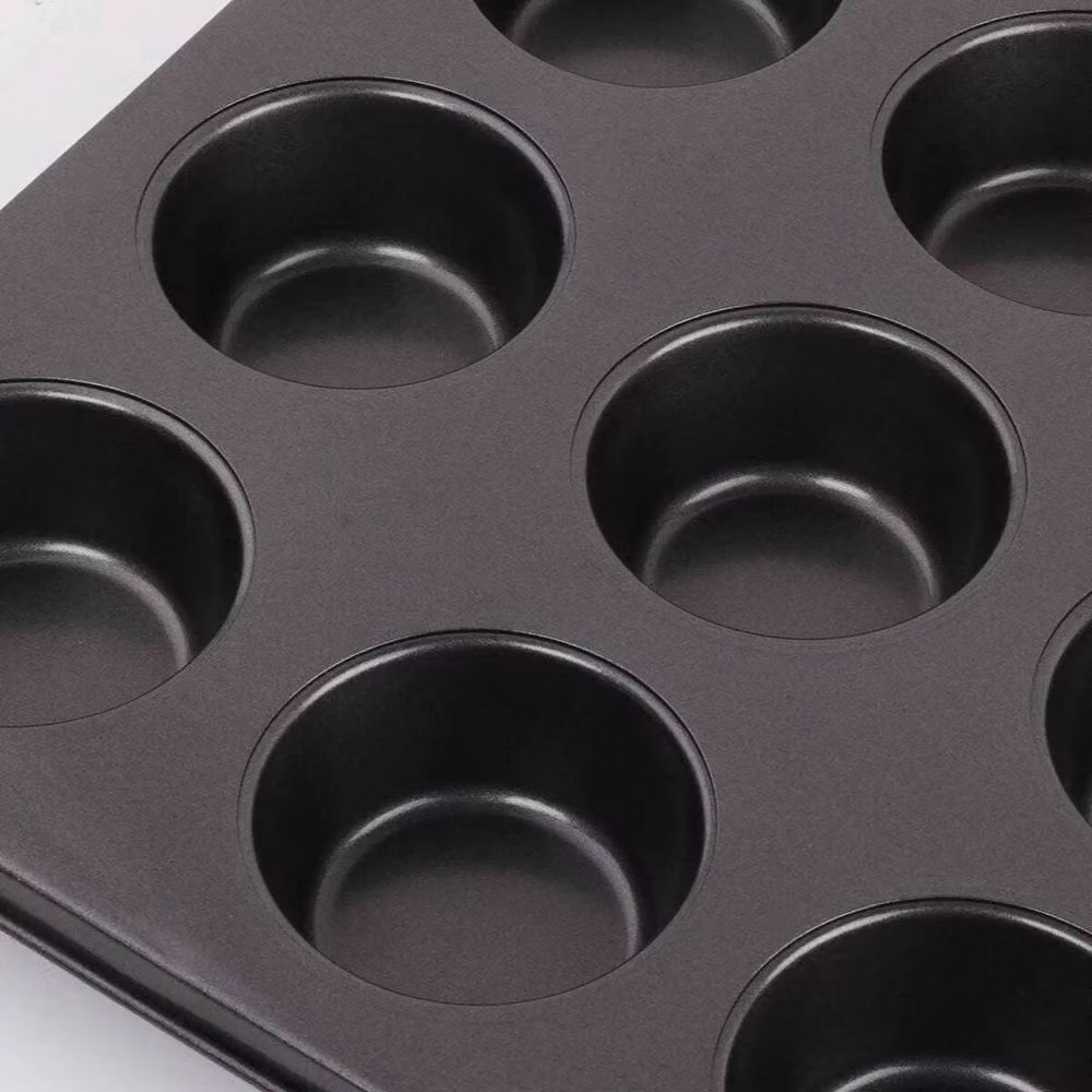 FLAVORA Non-Stick 12 Cup Muffin Tray in Black, W/D/H: 100 x 15 x 15 cm – 3