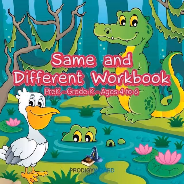 Prodigy Wizard Same and Different Workbook for PreK to Grade K, Ages 4 to 6, Multicolour Paperback