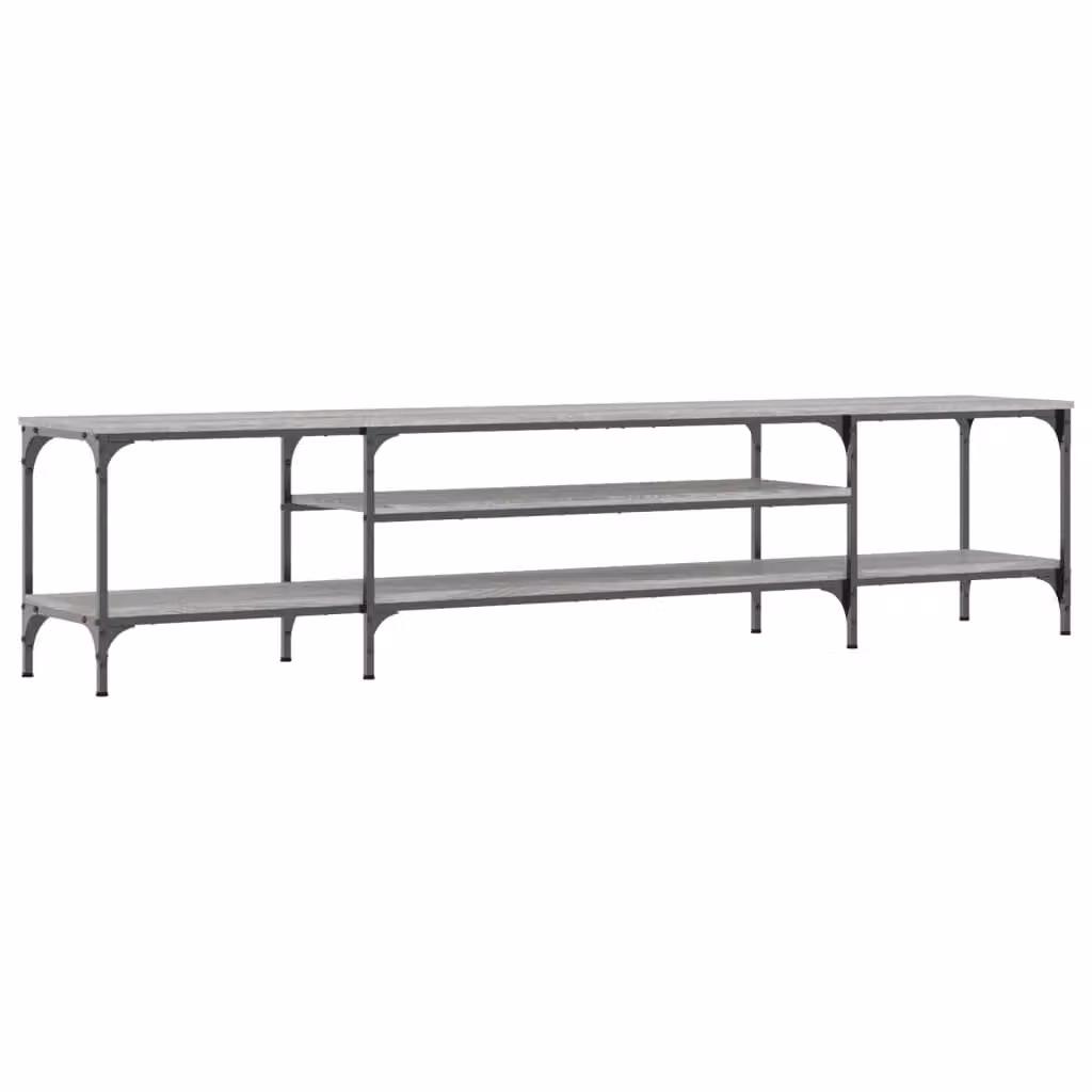 Berkfield Home Grey Sonoma TV Cabinet in Engineered Wood and Iron, W/D/H: 201 x 45 x 35 cm – 2
