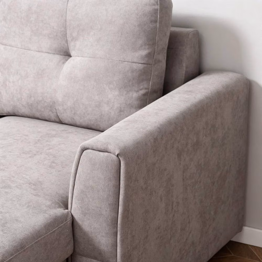 STILVORA L-Shape Upholstered Sofa Bed with Storage in Grey – 5